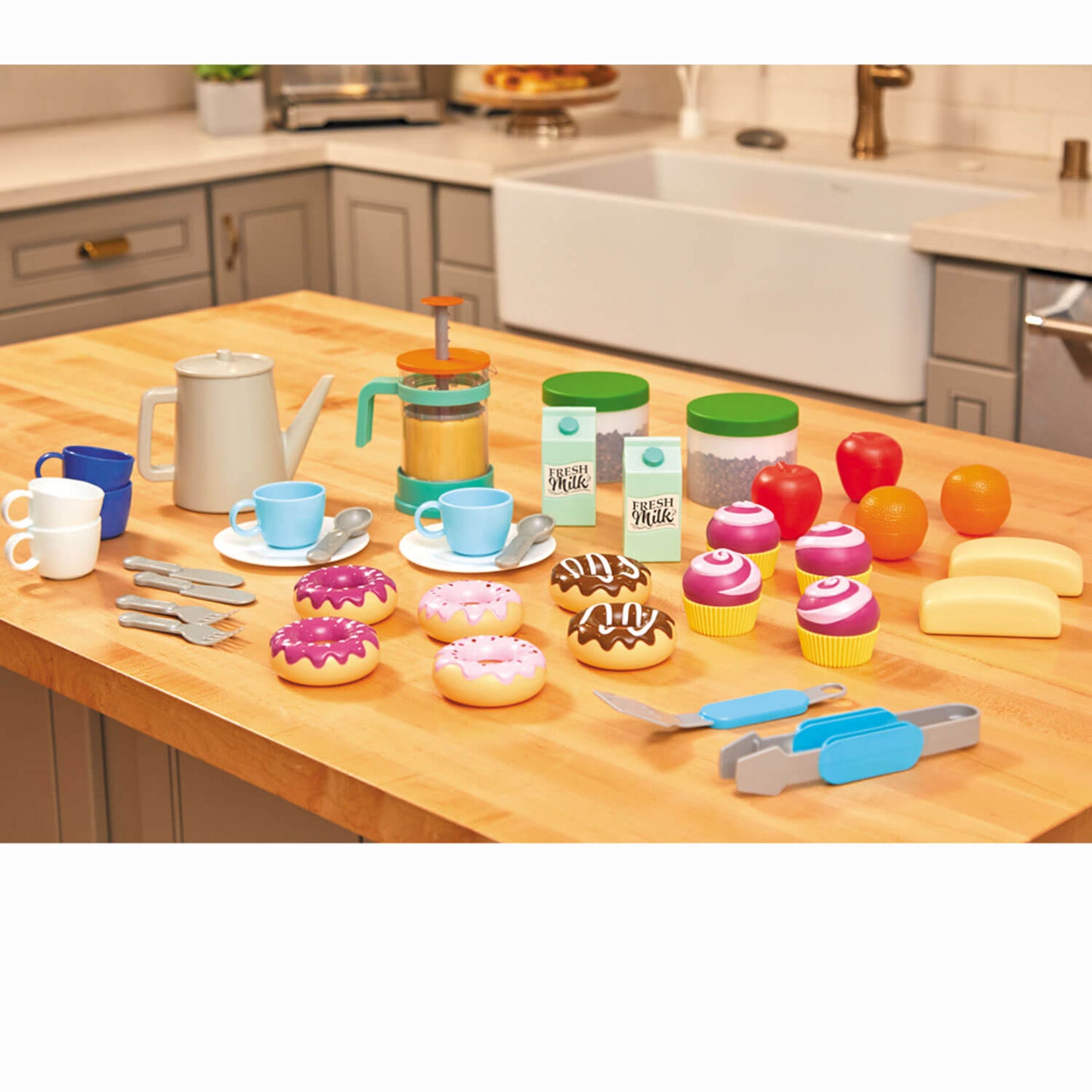 Café & Bakery – Playset with Dual-Sided Roleplay, Realistic Lights & Sounds, and 20+ Accessories