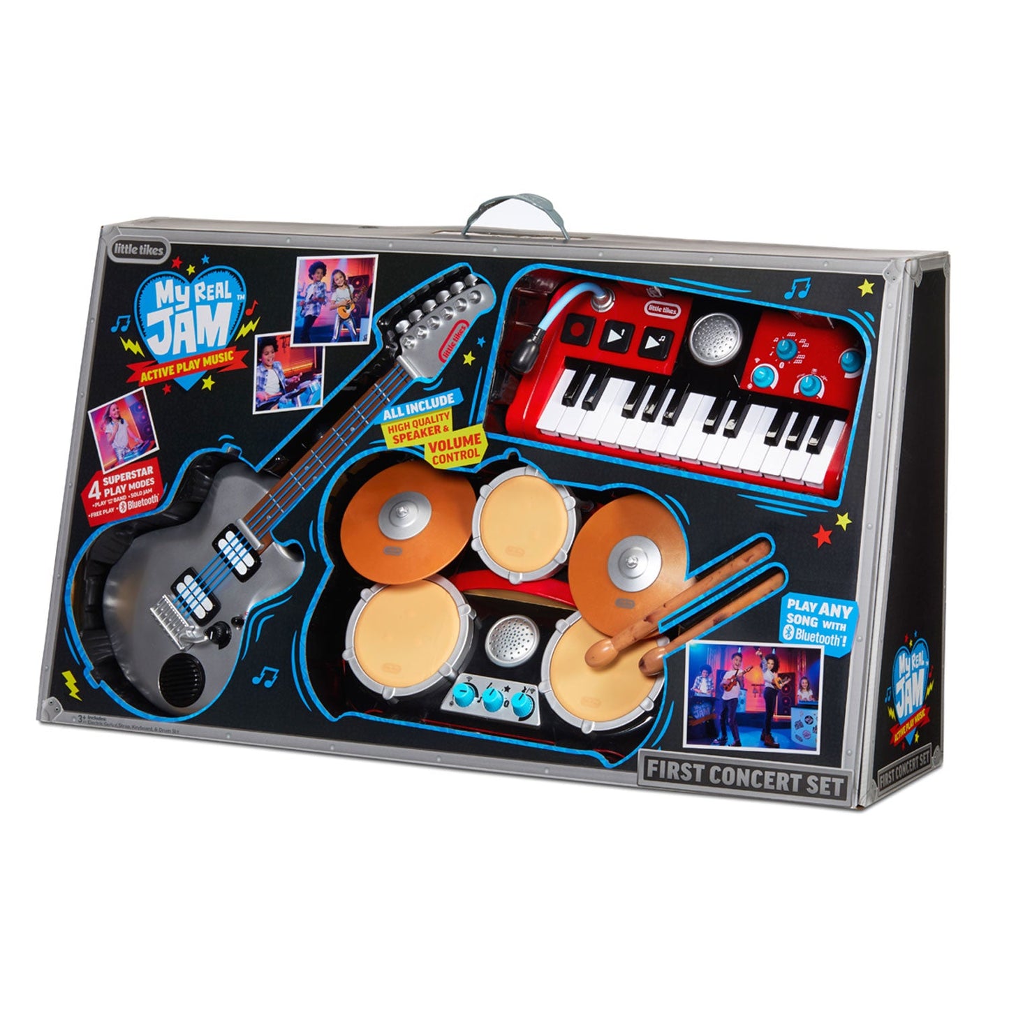 My Real Jam First Concert Set with Drums, Keyboard and Electric Guitar