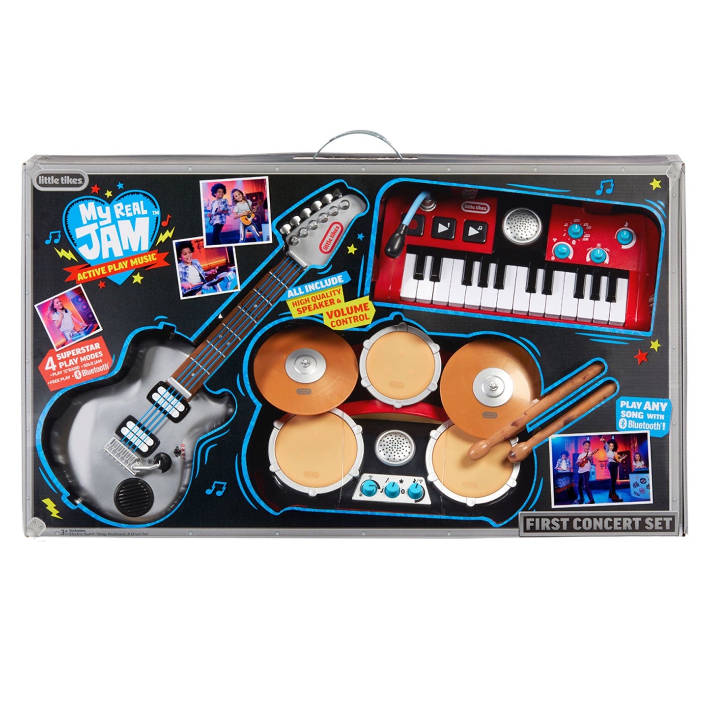 My Real Jam First Concert Set with Drums, Keyboard and Electric Guitar