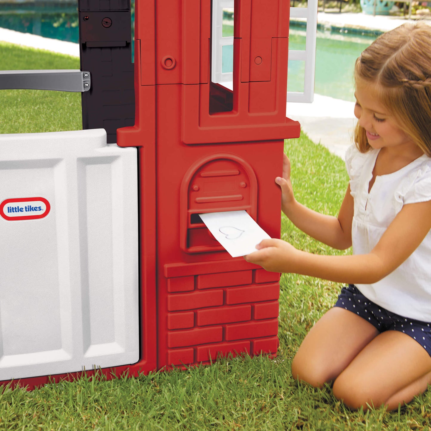 Cape Cottage Playhouse Red – Indoor & Outdoor Playhouse with Working Door and Shutters