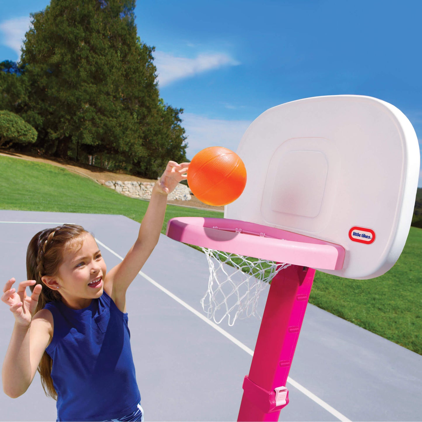 TotSports Easy Score Pink Basketball Set with 3 Basketballs
