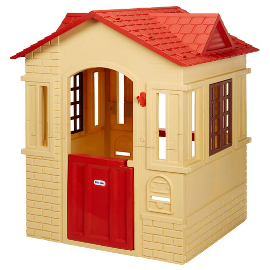 Cape Cottage Playhouse Tan – Indoor & Outdoor Playhouse with Working Door and Shutters