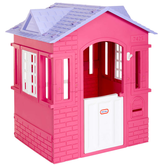 Cape Cottage Playhouse Pink – Indoor & Outdoor Playhouse with Working Door and Shutters