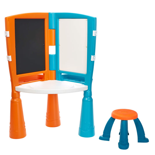 2-in-1 Drawing Table – Multi-Sided Desk with Easel, Chalkboard, & Dry-Erase Board for Arts, Crafts, and Homework